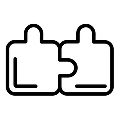 Puzzle part icon. Outline puzzle part vector icon for web design isolated on white background