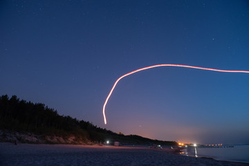 Baltic sea at beautiful sunset in Miedzyzdroje beach. Polish baltic coast. Famous city among the...