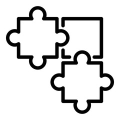 Puzzle idea icon. Outline puzzle idea vector icon for web design isolated on white background