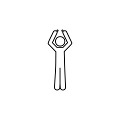 Man finger, up icon. Element of man pointing finger thin line icon