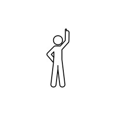 Man finger, person, up icon. Element of man pointing finger thin line icon