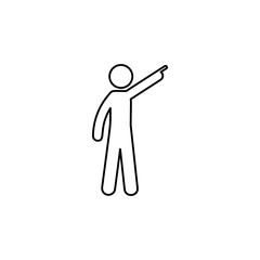 Man finger, up icon. Element of man pointing finger thin line icon