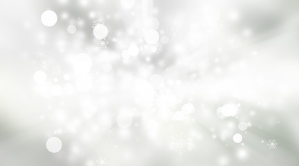 white and grey snows blurred abstract background. bokeh christmas blurred beautiful shiny Christmas lights