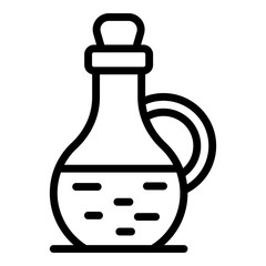 Jug with oil icon. Outline jug with oil vector icon for web design isolated on white background