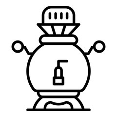 Silver samovar icon. Outline silver samovar vector icon for web design isolated on white background