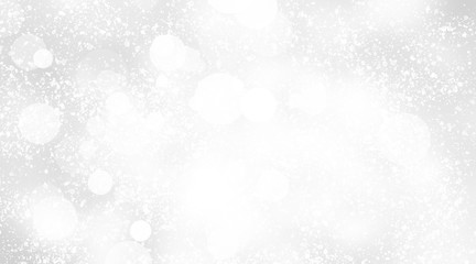 white and grey snows blurred abstract background. bokeh christmas blurred beautiful shiny Christmas lights