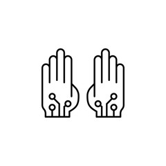 Prosthetic, arms icon. Element of prosthetics thin line icon