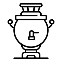 Old Russian samovar icon. Outline old Russian samovar vector icon for web design isolated on white background
