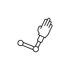 Robotic arm icon. Element of prosthetics thin line icon