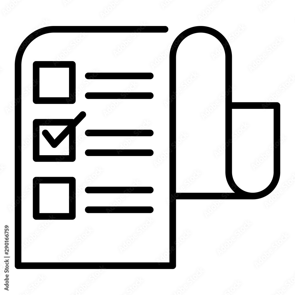 Poster long checkbox list icon. outline long checkbox list vector icon for web design isolated on white bac
