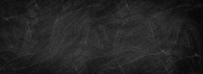 Panorama Chalkboard texture background. blackboard wall backdrop wallpaper, dark tone.