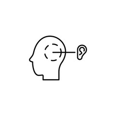 Ear, prosthesis, operation icon. Element of prosthetics thin line icon