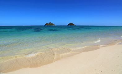 Fototapeta na wymiar Twin Islands - Lanikai Beach, Oahu, Hawaii