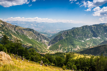 Landscape view on National Park Lure in summer, Albania