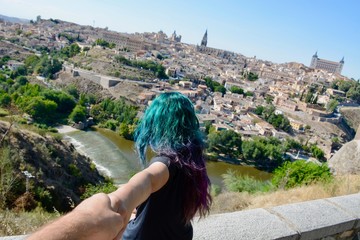 Fototapeta premium Young girl looking the views