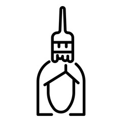 Brush hair dye icon. Outline brush hair dye vector icon for web design isolated on white background