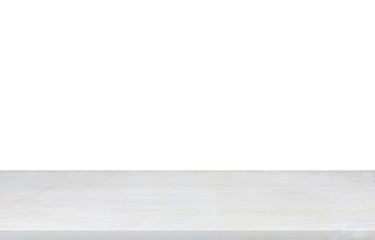 Empty top marble table on white background for your product display or montage, 3D rendering
