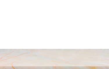 Empty top marble table on white background for your product display or montage, 3D rendering