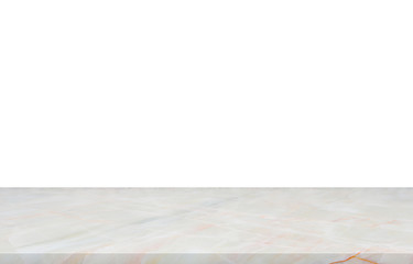 Empty top marble table on white background for your product display or montage, 3D rendering