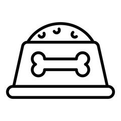 Dog food plate icon. Outline dog food plate vector icon for web design isolated on white background