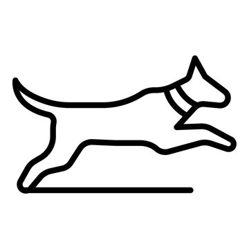 Jumping Dog Icon. Outline Jumping Dog Vector Icon For Web Design Isolated On White Background