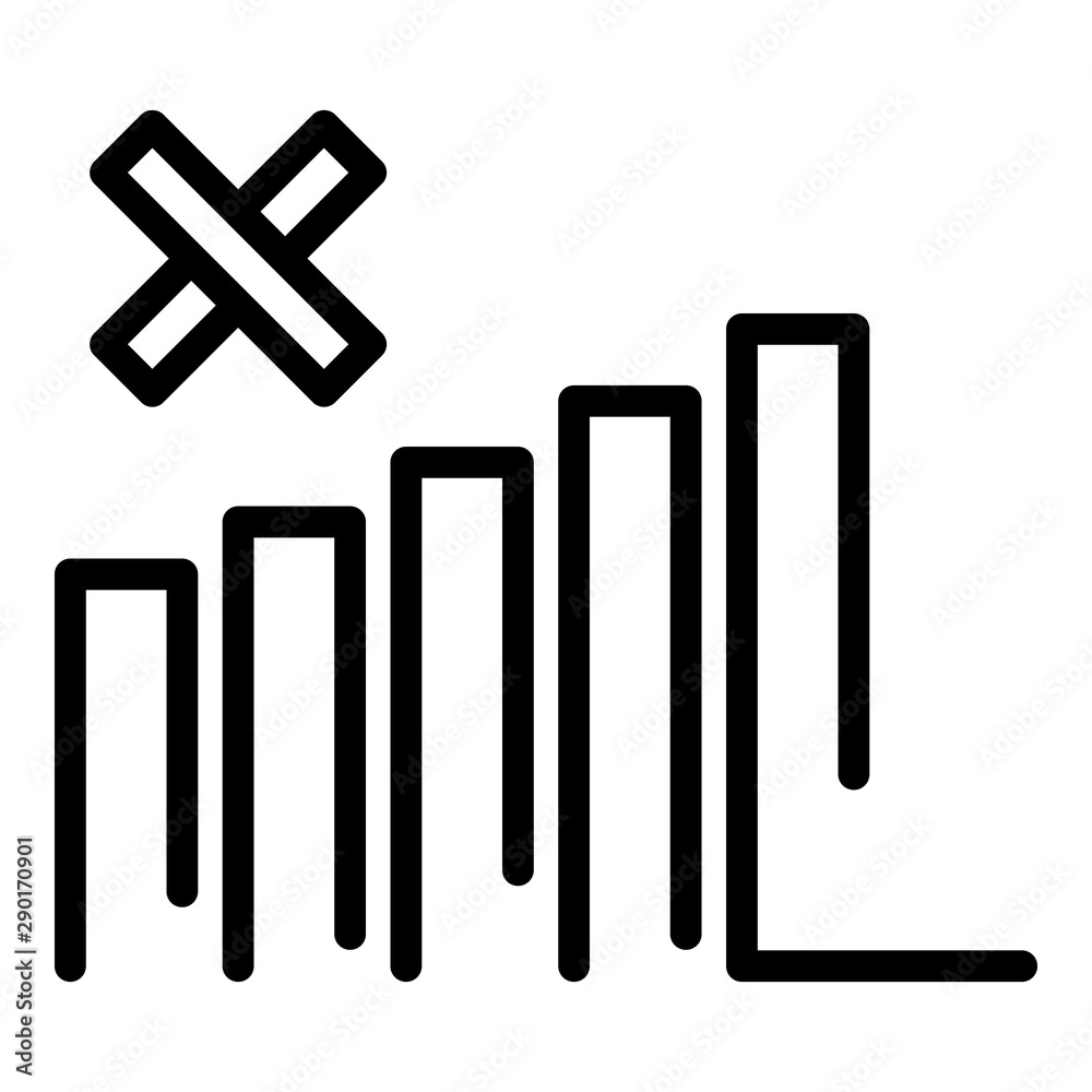 Poster no mobile network icon. outline no mobile network vector icon for web design isolated on white backg