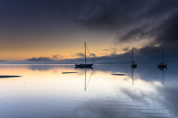 Misty Morning Sunrise Waterscape