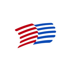 american flag of united states of america. Abstract Simple Flag Logo icon of United States of America, USA, American