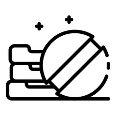Stack of pills icon. Outline stack of pills vector icon for web design isolated on white background