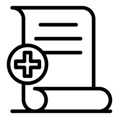 Medical document icon. Outline medical document vector icon for web design isolated on white background