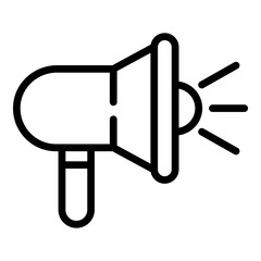 Megaphone icon. Outline Megaphone vector icon for web design isolated on white background