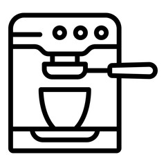 Home coffee maker icon. Outline home coffee maker vector icon for web design isolated on white background