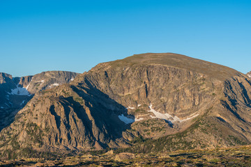 Rocky Mountain National Park low angle landscape of barren mountain top