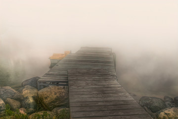 Morning Fog on Dock nobody
