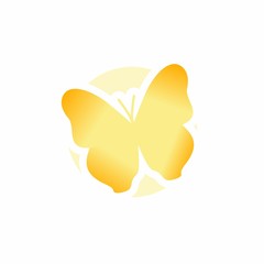 butterfly icon, Cute Cartoon Funny Character with Colorful Wings, Flying Insect – Flat Design 