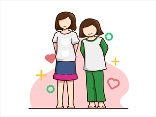 2 girls play while on vacation