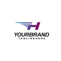 Modern Fast letter H vector logo with speed or moving element. Suitable for motion, sport, delivery business.