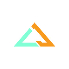 letter CJ logo with triangle shapes