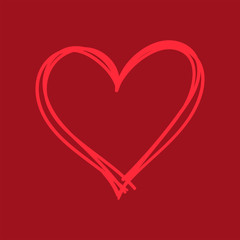 Heart doodle. Hand drawn love symbol.