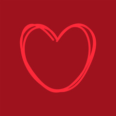 Heart doodle. Hand drawn love symbol.