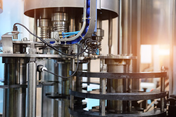 Industrial machinery in the production line and Industrial Factory equipment stainless automation. 