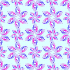 Seamless pattern with color abstract flower illusion. Vector illustration