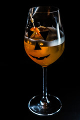 Cold drinks. Halloween cocktails. Close-up.
