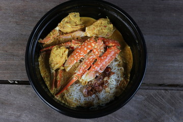 Crab curry noodles, Southern Thai food