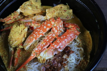 Crab curry noodles, Southern Thai food