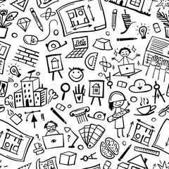 Bureau of architecture, seamless pattern for your design