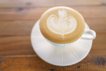 Cup of latte coffee.