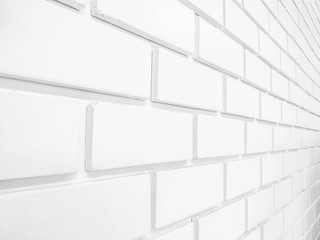 angle view of white brick wall