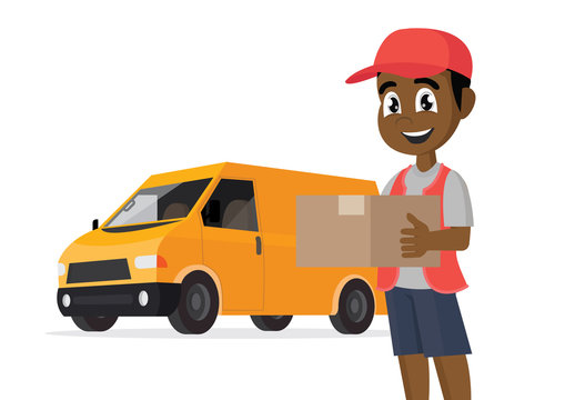 Cartoon character, Delivery African man.
