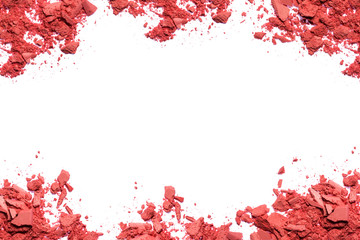 Red color make up powder cracked on border